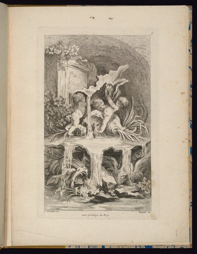 Plate 7, Receuil de Fontaines (Samling av fontener) av François Boucher