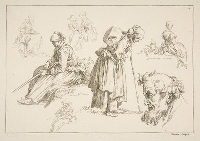 Ark med skisser, 1753. av François Boucher