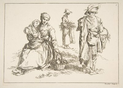 Ark med skisser, 1753. av François Boucher