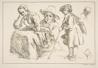 Ark med skisser, 1753. av François Boucher