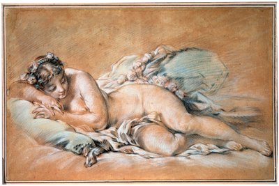 Sovende ung kvinne, 1758. av François Boucher