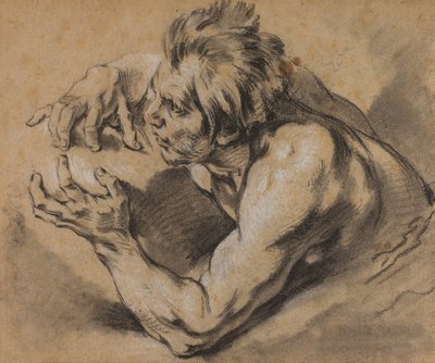 Studie av en Triton av François Boucher