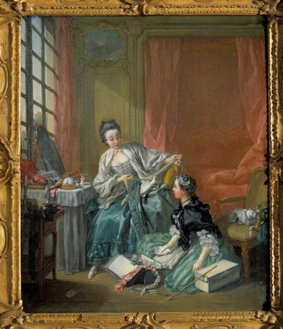 The Fashion Merchant Painting av Francois Boucher (1703-1770). 1746. Stockholm. nasjonalt museum av François Boucher