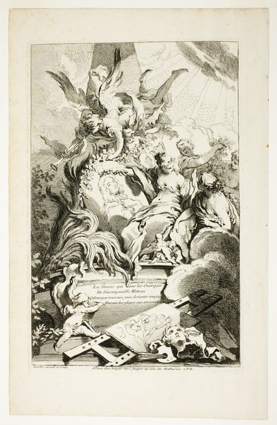 Gracene på Watteaus grav av François Boucher