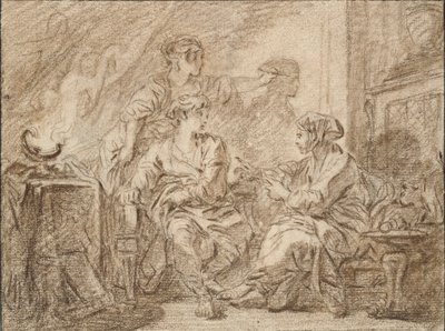 The Invention of Drawing, midten av 1700-tallet av François Boucher