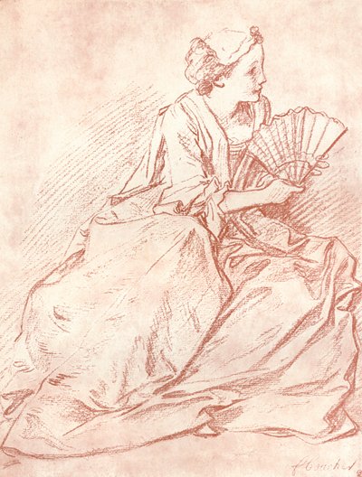 Damen med viften, 1700-tallet av François Boucher