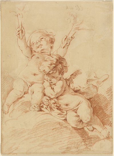 To Putti av François Boucher