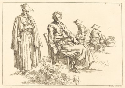 Figurer i et landskap av François Boucher after Abraham Bloemaert