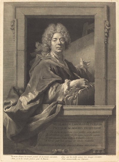 Nicolas de Largilliere av François Chereau I after Nicolas de Largillierre