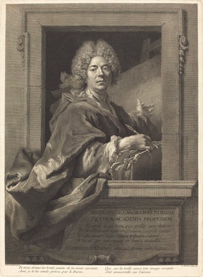 Nicolas de Largilliere av François Chereau I after Nicolas de Largillierre