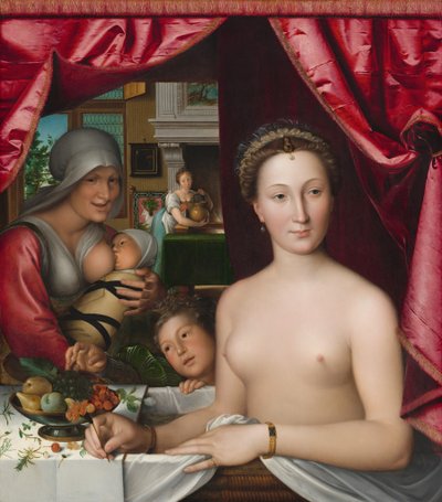 En dame i badet hennes, ca. 1571. av François Clouet