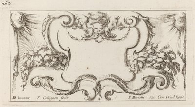 Cartouche av François Collignon after Stefano Della Bella