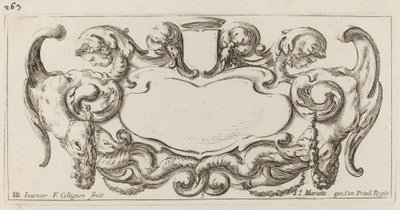 Cartouche av François Collignon after Stefano Della Bella