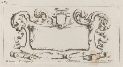 Cartouche av François Collignon after Stefano Della Bella