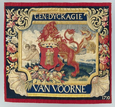 Puteark med en symbolsk representasjon og våpenskjoldet til Voorne av François Coppens (attributed to)