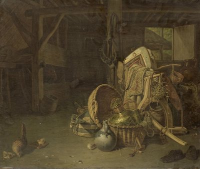 Stilleben i en stall av François Cornelis Knoll