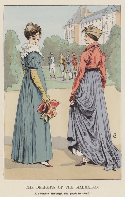 The Delights of the Malmaison, en rusletur gjennom parken i 1804 av François Courboin