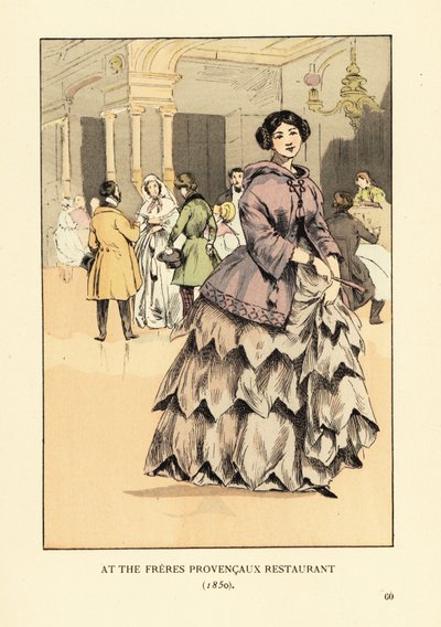 Kvinne på Freres Provencaux Restaurant, Paris av François Courboin