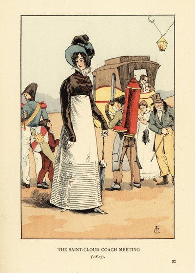 Kvinne som venter på en scenetrener. Saint-Cloud trenermøte av François Courboin