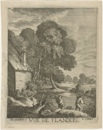 Det flamske landskapet Vue de Flandere (tittel på objekt) av François Deroy