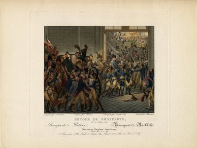 Napoleon vender tilbake fra øya Elba, 1815 av François Joseph Heim