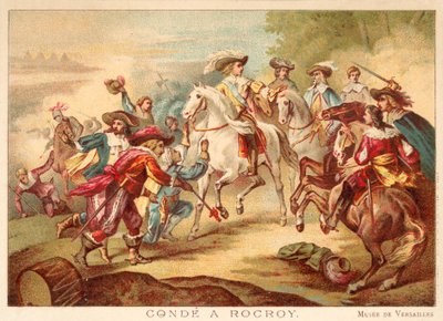 The Grand Conde i slaget ved Rocroi, 1643 (chromolitho) av François Joseph Heim