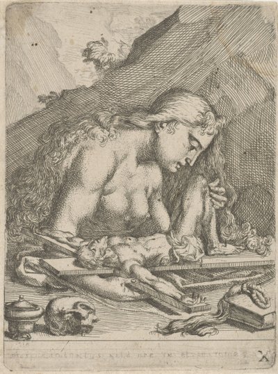 Den hellige Maria Magdalena som en angrende synder av François Joseph Lonsing