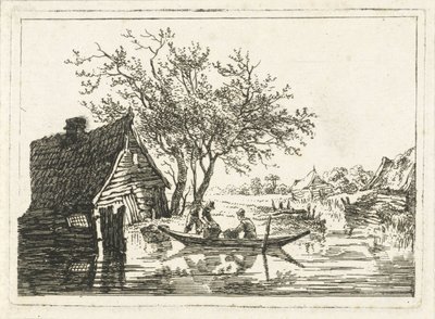 Elvelandskap med gård av François Joseph Pfeiffer (II)
