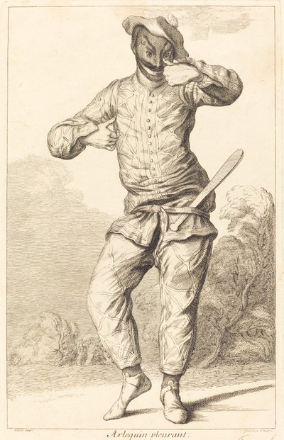 gråtende harlekin av François Joullain after Claude Gillot