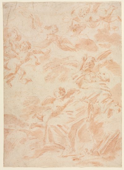 Stigmatiseringen av Saint Francis, første tredje 1700-tallet. av François Lemoyne