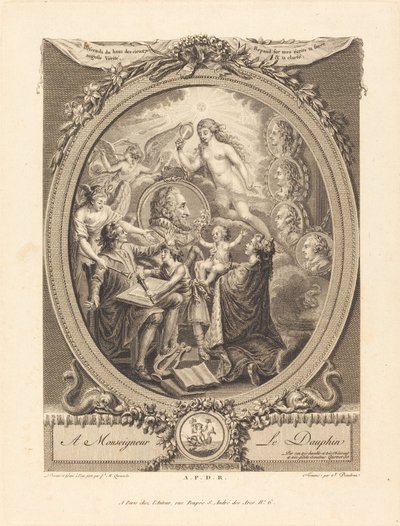 Allegori til ære for Henri IV av François Marie Isidore Queverdo and Jean Dambrun