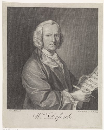 Portrett av komponisten Willem de Fesch 1687-1761, 1751 av François Morellon de La Cave