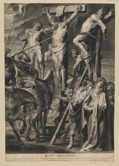 Kristus på korset mellom de to tyvene av François Ragot