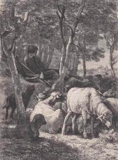 Shepherd, fra Le Magasin Pittoresque, ca. 1852. av François Rouget