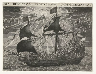Statens skip, 1620 Allegori om landets lykkelige tilstand etter synoden i Dordrecht Idé Belgicarum Provinciarum Confaederatarum (tittel på objekt) av François Schillemans