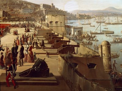 Kanonene i detaljfestningen. Maleri av Frans Vervloet (1795-1872) Napoli, Museo Nazionale di San Martino av François Vervloet