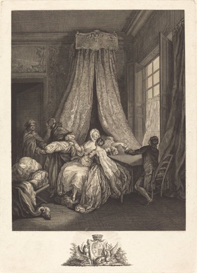 Frukten av hemmelig kjærlighet av François Voyez after Pierre Antoine Baudouin