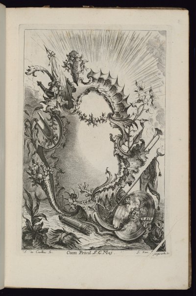Patron med våpentrofé, bok med kassetter for forskjellig bruk av François de Cuvilliés the Elder