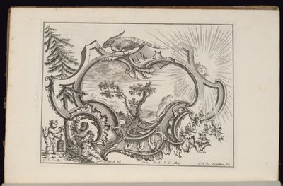 Patron med fugl og sol, Book of irregular Cartridges av François de Cuvilliés the Elder