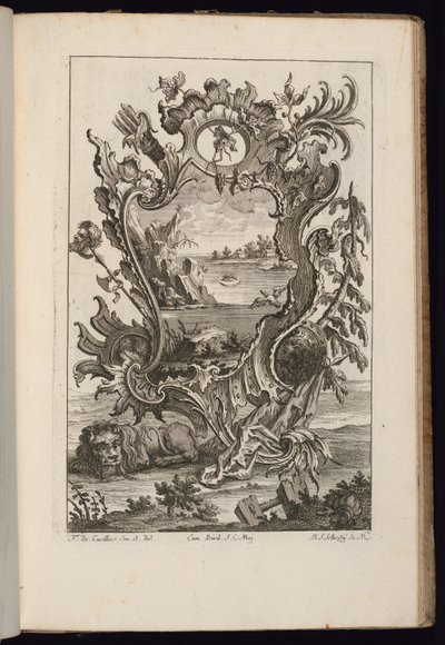 Kassett med kogger og løve, Book of irregular Cartridges av François de Cuvilliés the Elder