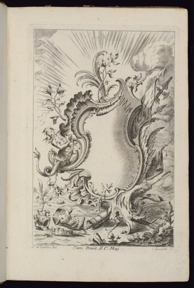 Cartridge with Dragon, Book of Cartridges for ulike bruksområder av François de Cuvilliés the Elder