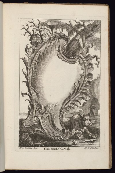 Patron med tre, bok med uregelmessige patroner av François de Cuvilliés the Elder