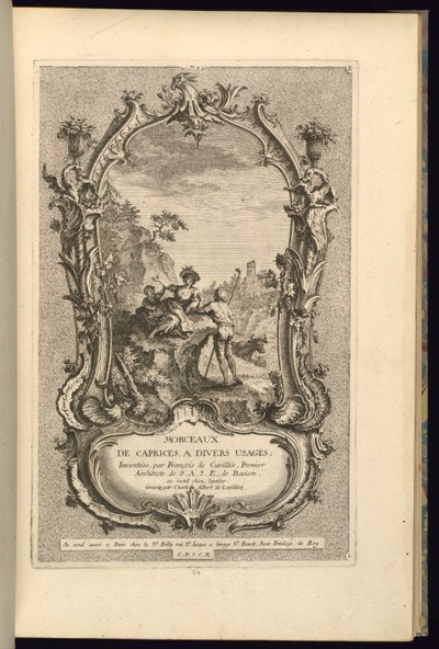 Design for Cartouche med store og små rom av François de Cuvilliés the Elder