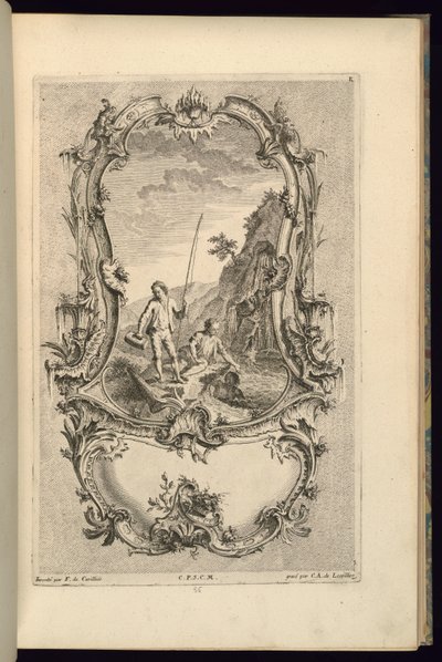 Design for Cartouche med store og små rom av François de Cuvilliés the Elder