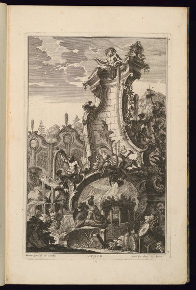 Design for Fountain with Trophy of Musical Instruments av François de Cuvilliés the Elder