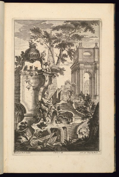 Design for Fountain with a River God av François de Cuvilliés the Elder