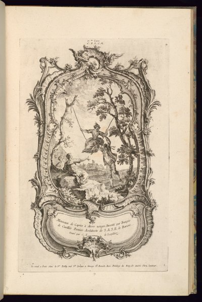 Design for en kartusj med store og små rom av François de Cuvilliés the Elder