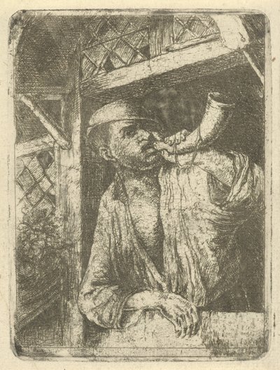 Baker blåser i horn av François de Maleck
