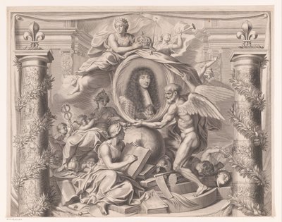 Allegorisk portrett av Louis XIV (øvre del) av François de Poilly (I)