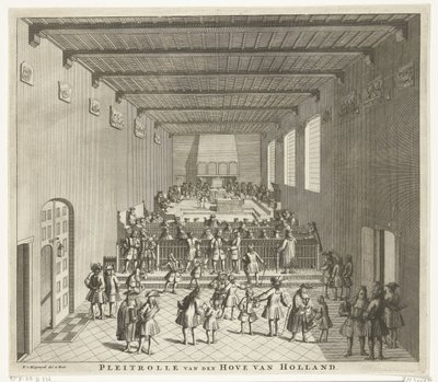 Court of Holland i møte, ca. 1700 Pleitrolle van den Hove fra Holland (tittel på objekt) av François van Bleyswijck